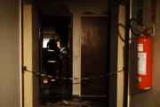 Entrada do apartamento que pegou fogo na 310 Norte