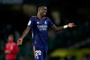 Vinícius Jr durante jogo do Real