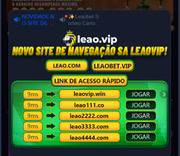 Sites apostas, como o Leao.vip, tem um pop-up (aviso na tela inicial) que anuncia a lista de sites ligados a mesma bet, onde o apostador pode clicar e acessar a plataforma