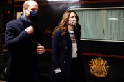 Os duques de Cambridge viajaram a bordo do British Royal Train, um trem reservado para a família real e seus convidados 