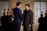 Zelensky e o presidente francês, Emmanuel Macron