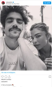 Caio Castro fez homenagem para Grazi quando ela completou 38 anos, em 28 de julho 