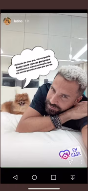Latino afirmou que gostaria que as pessoas sentissem o mesmo que ele sente ao estar do lado do cãozinho
