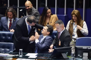 Davi Alcolumbre (União-AP) foi eleito presidente do Senado Federal neste sábado (1º/2). 