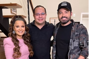 Maiara e Fernando Zor encontram padre Luiz Henrique (Reprodução: Instagram)