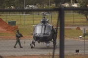 A Polícia Civil do DF usou helicópteros para ajudar nas transferências 