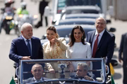 Lula estava acompanhado da primeira-dama, Rosângela da Silva, a Janja; do vice-presidente, Geraldo Alckmin (PSB); e da vice-primeira-dama, Lu Alckmin