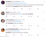 Usuários reclamam que as câmeras do BBB23 foram cortadas durante a treta entre Bruna Griphao e Ricardo e que não foi possível ver o tapa da atriz em Amanda