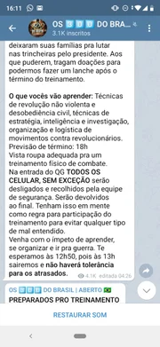 Grupo de Telegram dos 300 do Brasil