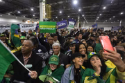 Apoiadores do presidente Jair Bolsonaro (PL), durante convenção do Republicanos em São Paulo