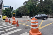 Semáforos desligados após apagão em São Paulo. Na foto, Avenida Santo Amaro, altura do 6.400