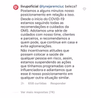 Com isso, várias marcas suspenderam o contrato com a influenciadora