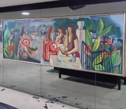 As mulatas, de Di Cavalcanti, principal peça do Salão Nobre do Palácio do Planalto, foi encontrada com sete rasgos