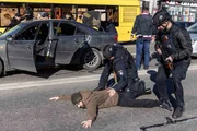 Posto de controle em Kiev, Ucrânia