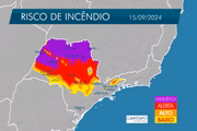 Risco de incêndio no estado de SP em 15/9