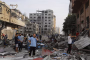 Cenas de destruição na Faixa de Gaza após ataque do Hamas