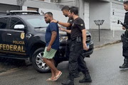 Momento da prisão de Rodrigo dos Reis, suspeito de golpe de R$ 260 milhões em investidores
