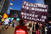 Greve geral foi aprovada para o dia 14 de junho (Cris Faga/Anadolu Agency/Getty Images)