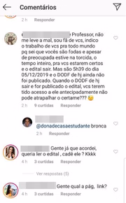 Após a polêmica, seguidores passaram a temer o cancelamento do edital