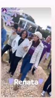 Renata e Damares fizeram a agenda juntas no domingo, dia 22 de maio