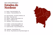 Atos na região Nordeste Arte: Marcos Garcia/Metrópoles