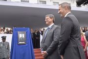 O governador Tarcísio de Freitas e o secretário Guilherme Derrite