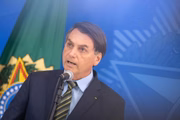 Bolsonaro em cerimônia no Palácio do Planalto