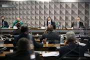 Empresário Luciano Hang concede entrevista com governistas antes da CPI da Covid