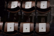 A programação do funeral foi deixada em cadeiras na Abadia de Westminster