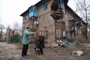 Uma visão dos danos causados pelo conflito armado entre Rússia e Ucrânia. Imagem mostra a região de Donetsk, no leste da Ucrânia, sob o controle de separatistas pró-russos, em 27 de fevereiro de 2022