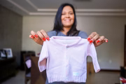 Com um menino de 9 anos, Cristiane acredita que leva a segunda gestação de forma mais madura 