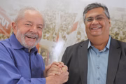 Lula e o então senador eleito Flávio Dino, do Maranhão
