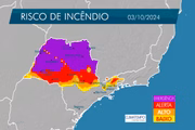 Risco de incêndio no estado em 3/10