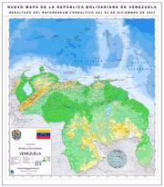 Mapa da Venezuela com a anexação de território da Guiana