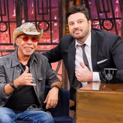 Danilo Gentili e Chrystian nos bastidores do The Noite