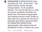 Tata Werneck dá bronca em Pugliesi