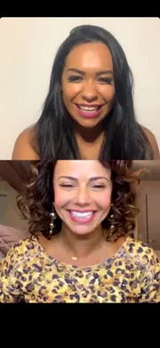 Vivi durante a live com a jornalista Raissa de Oliveira