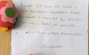 Foi deixado mensagem e bombons para os funcionários do HRSM como agradecimento.