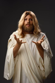 Fábio Porchat como Jesus em especial do Porta dos Fundos
