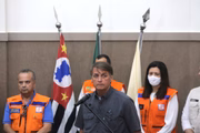 Bolsonaro em coletiva de imprensa sobre as chuvas