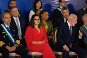 Lula e Janja com ministros em evento do Ministério da Defesa
