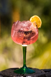 O L'Alcofa oferece o Hibiscus Tanqueray (R$ 38): feito com chás de amora e hibisco, gin, água tônica e flores secas de hibisco