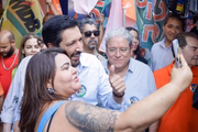Nunes durante caminhada na Lapa