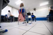 Retorno das aulas na Escola Estadual Professor Milton da Silva Rodrigues, no bairro Freguesia do Ó (SP), em novembro de 2020