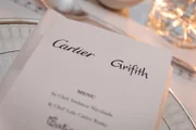 Menu do jantar da Cartier e Grifith