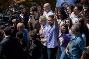 Guilherme Boulos em campanha com Marta Suplicy, sua vice
