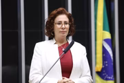 Deputada federal Carla Zambelli (PL-SP) durante sessão na Câmara