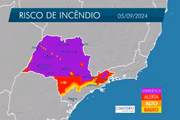 Risco de incêndio no estado de SP em 5/9