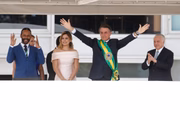 Presidente e primeira-dama do país, Michelle Bolsonaro, no dia da posse