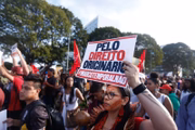 Povos originários em manifestação contra marco temporal